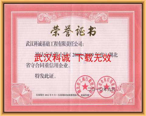 2008-2009年度湖北省守合同重信用企业
